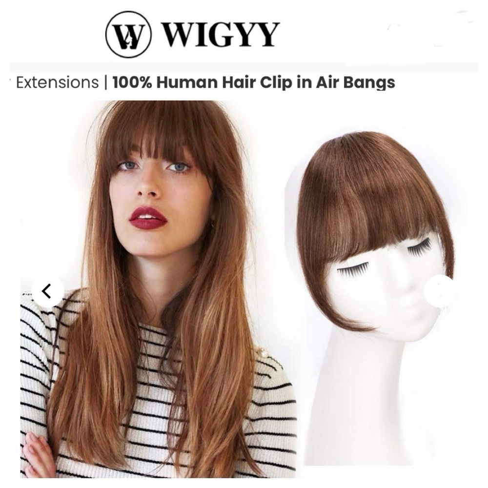 100% Human Hair Bangs in Light Brown